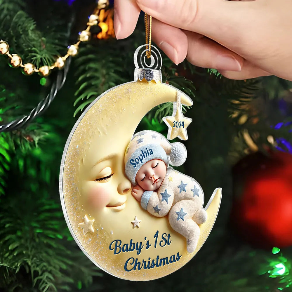 Baby's 1st Christmas Acrylic Ornament – Personalized Baby Keepsake Gift