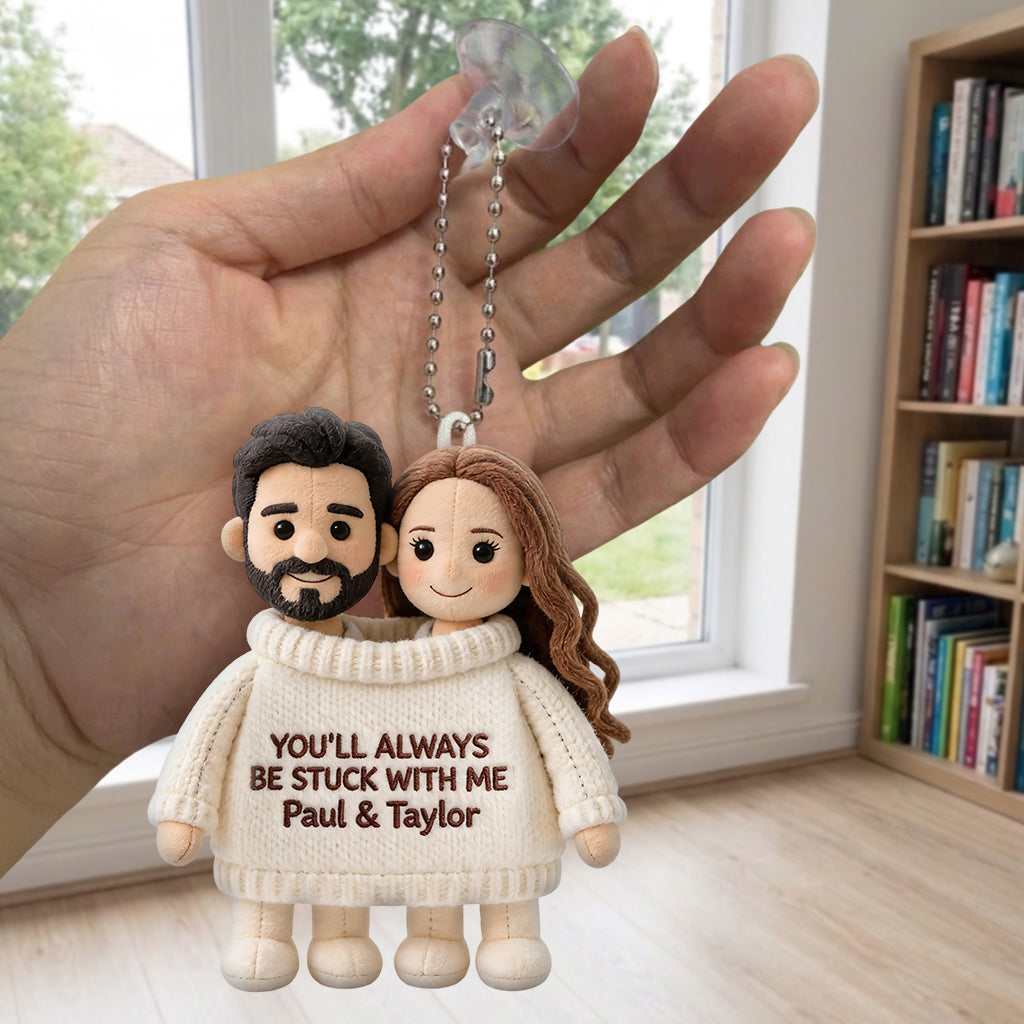 Always Stuck With Me - Personalized Couple Plush Keychain