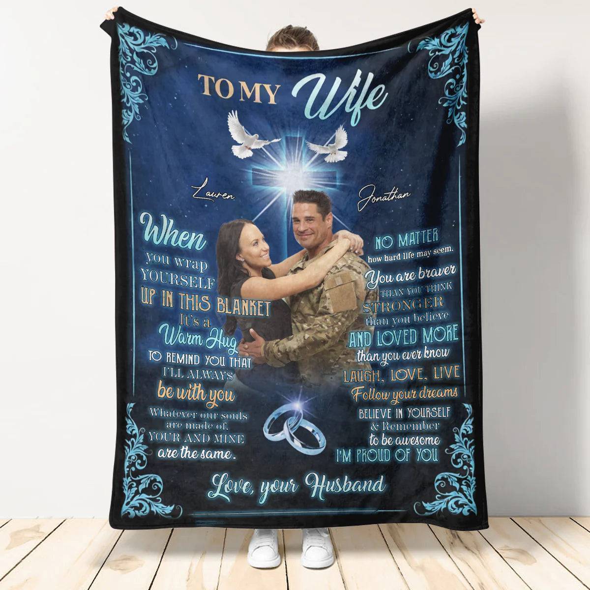 Personazlied Custom Gift For Wife - It's A Warm Hug - Fleece/Sherpa Blanket