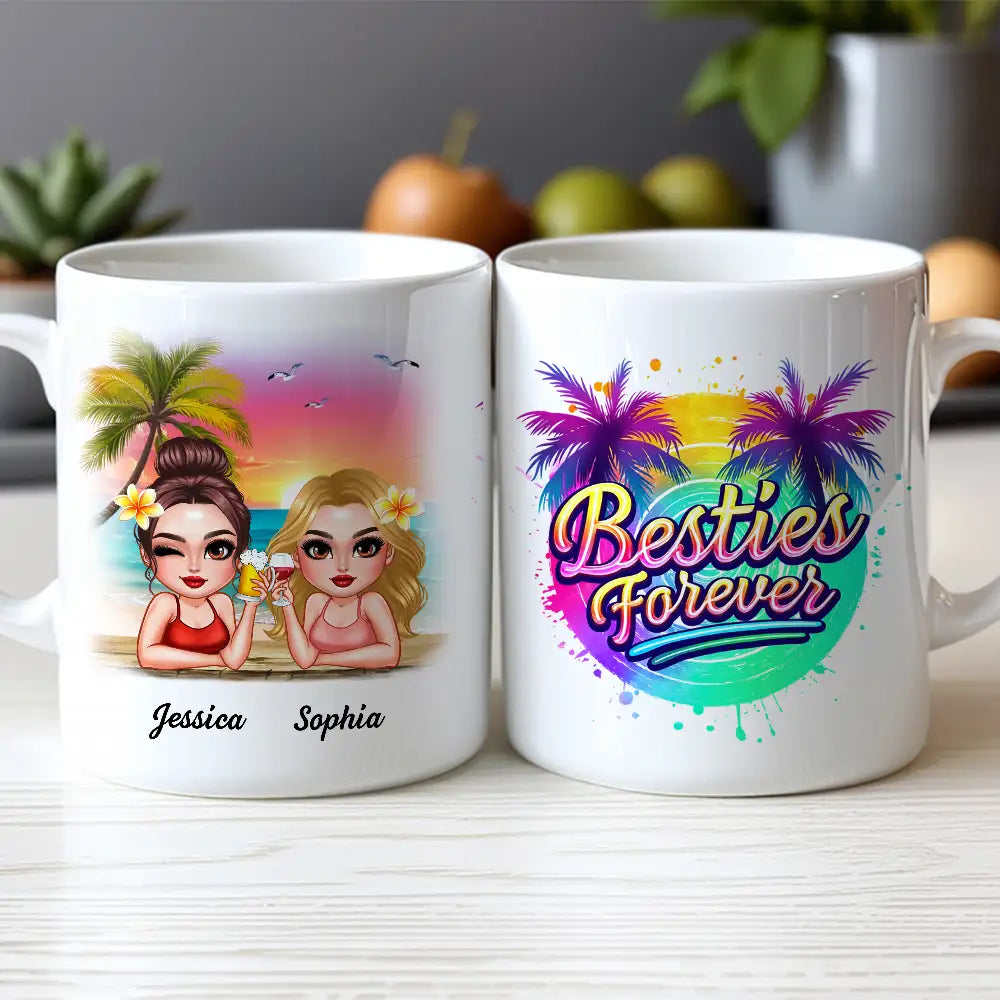 Besties Forever – Personalized Tropical Mug for Best Friends