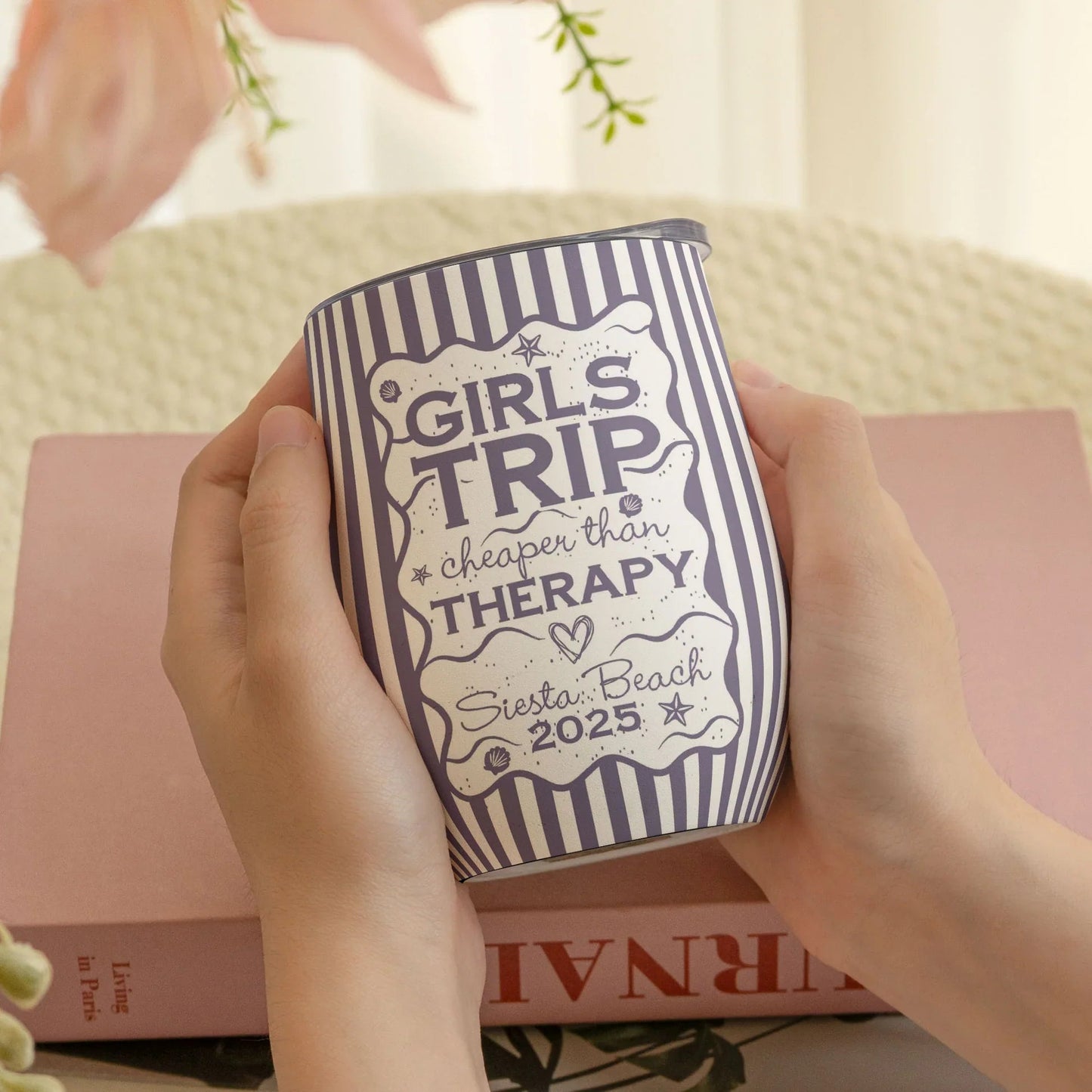 Eggshell Cup for Girls Trip, Family Trip, Friends Trip, Besties Trip, Personalized Funny Gift That Feels Like Vacation