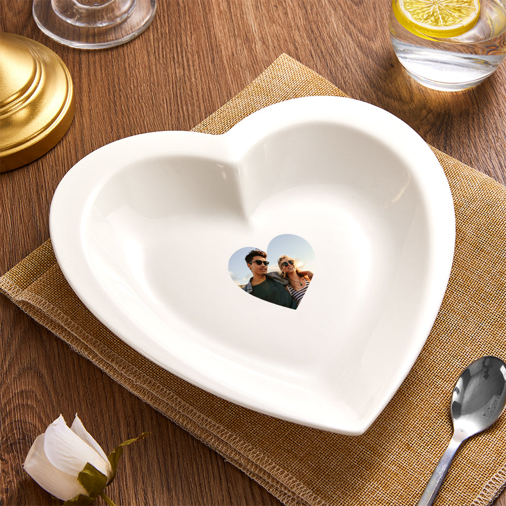 Lovely Couple - gift for wife, girlfriend - Personalized Heart Shaped Plate