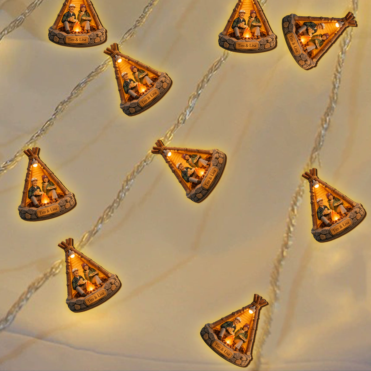 Campsite Unique Decoration, Custom From Any Photo - Personalized Camping String Lights