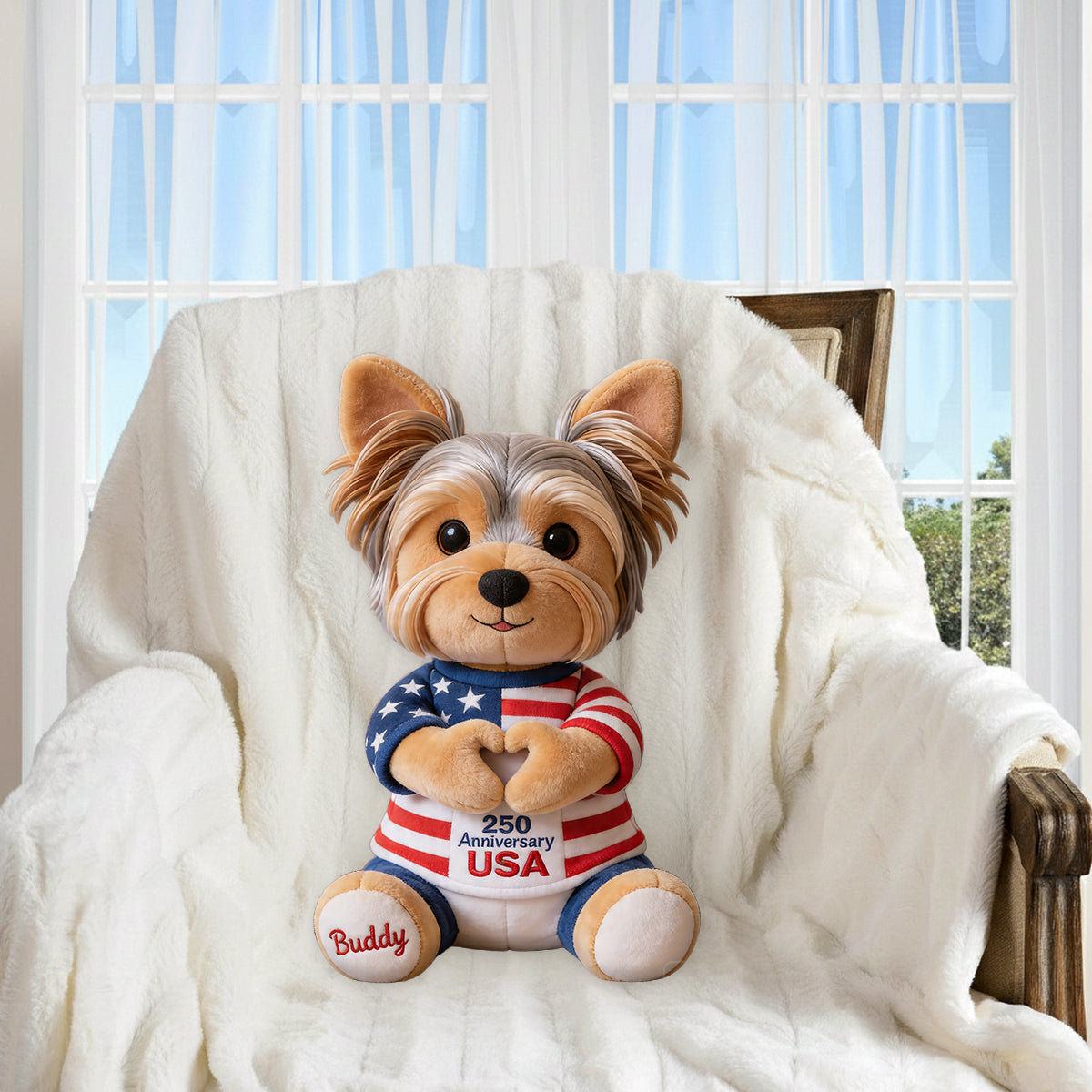 250 Anniversary Cute Pet - Personalized Dog Premium Faux Fur Pillow
