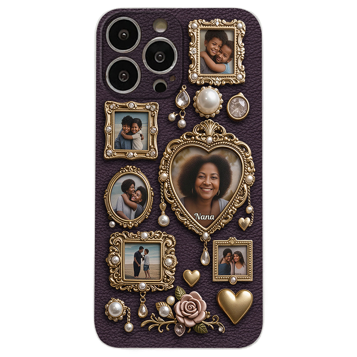 Grandma's Cute Little Museum - Personalized Grandma Leather Phone Case