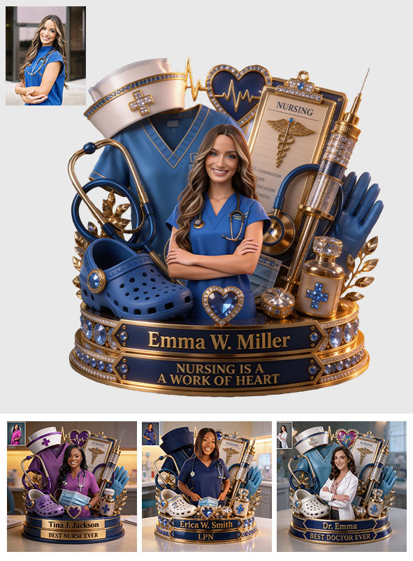 Custom Any Photo Love My Job - Personalized Nurse Custom Shaped Acrylic Plaque