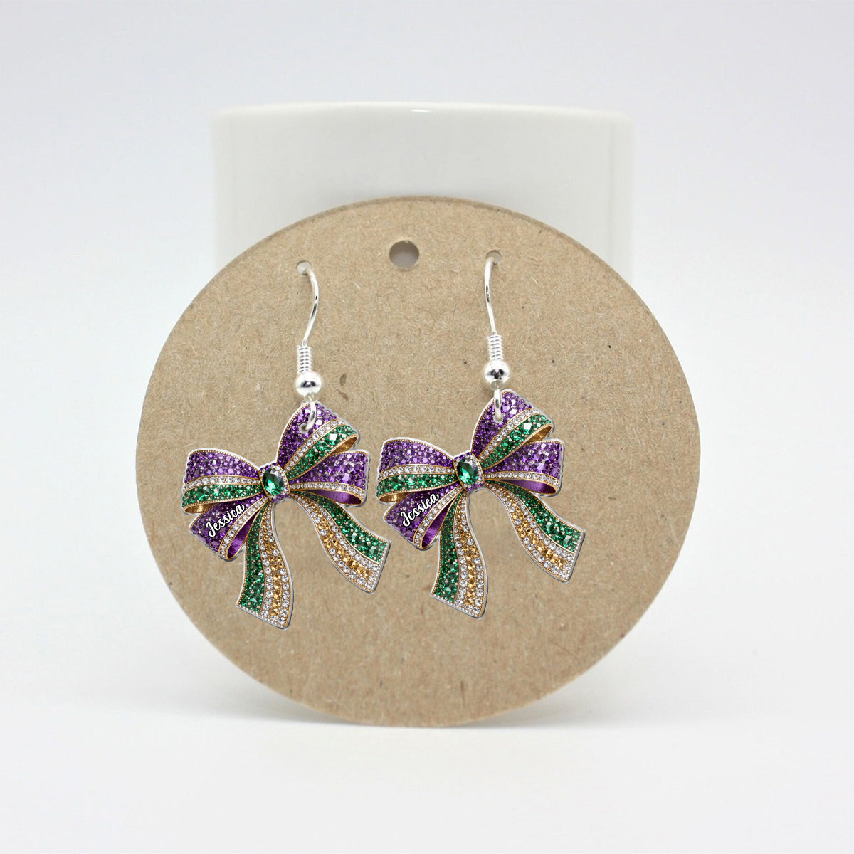 It's Mardi Gras Y'all - Personalized Mardi Gras Earrings