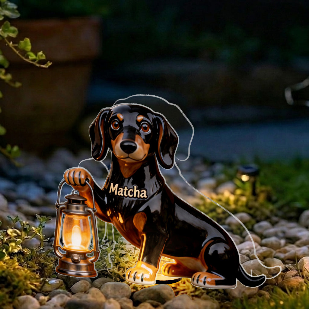 Always Waiting For You - Personalized Dog Solar Acrylic Light