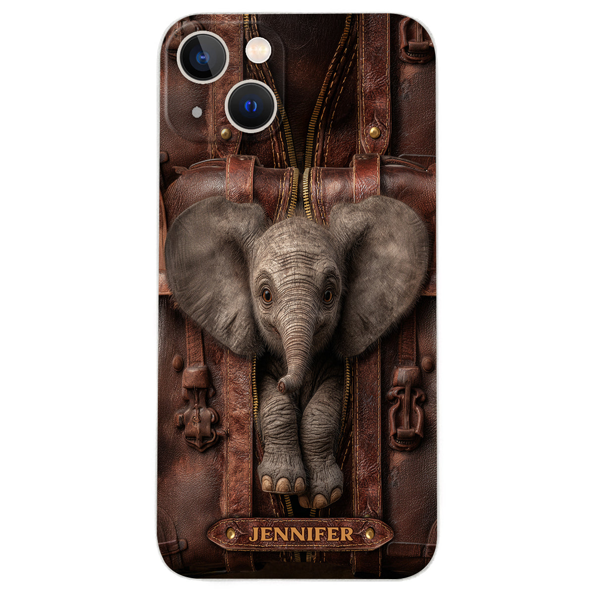 Just A Girl Who Loves Elephant - Personalized Elephant Leather Phone Case