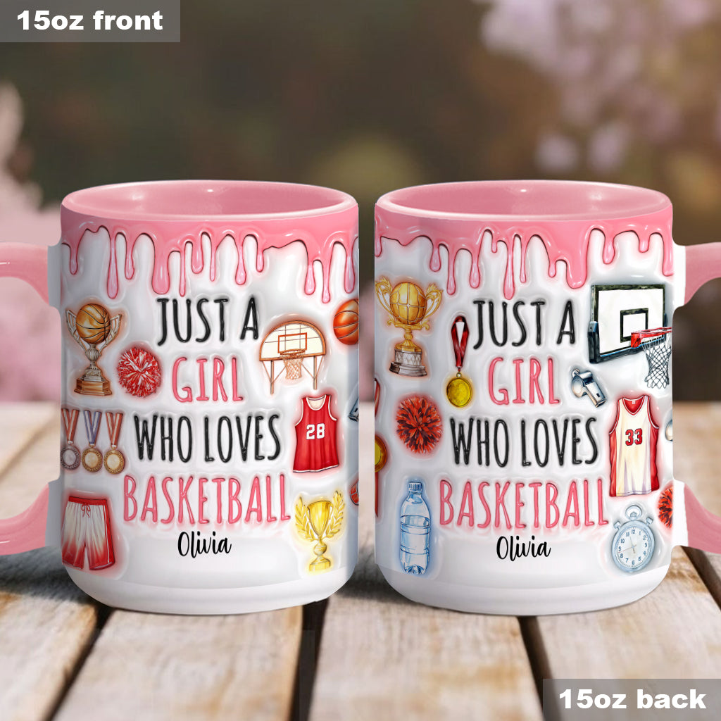 Just A Boy/A Girl Who Loves Basketball - Personalized Basketball Accent Mug