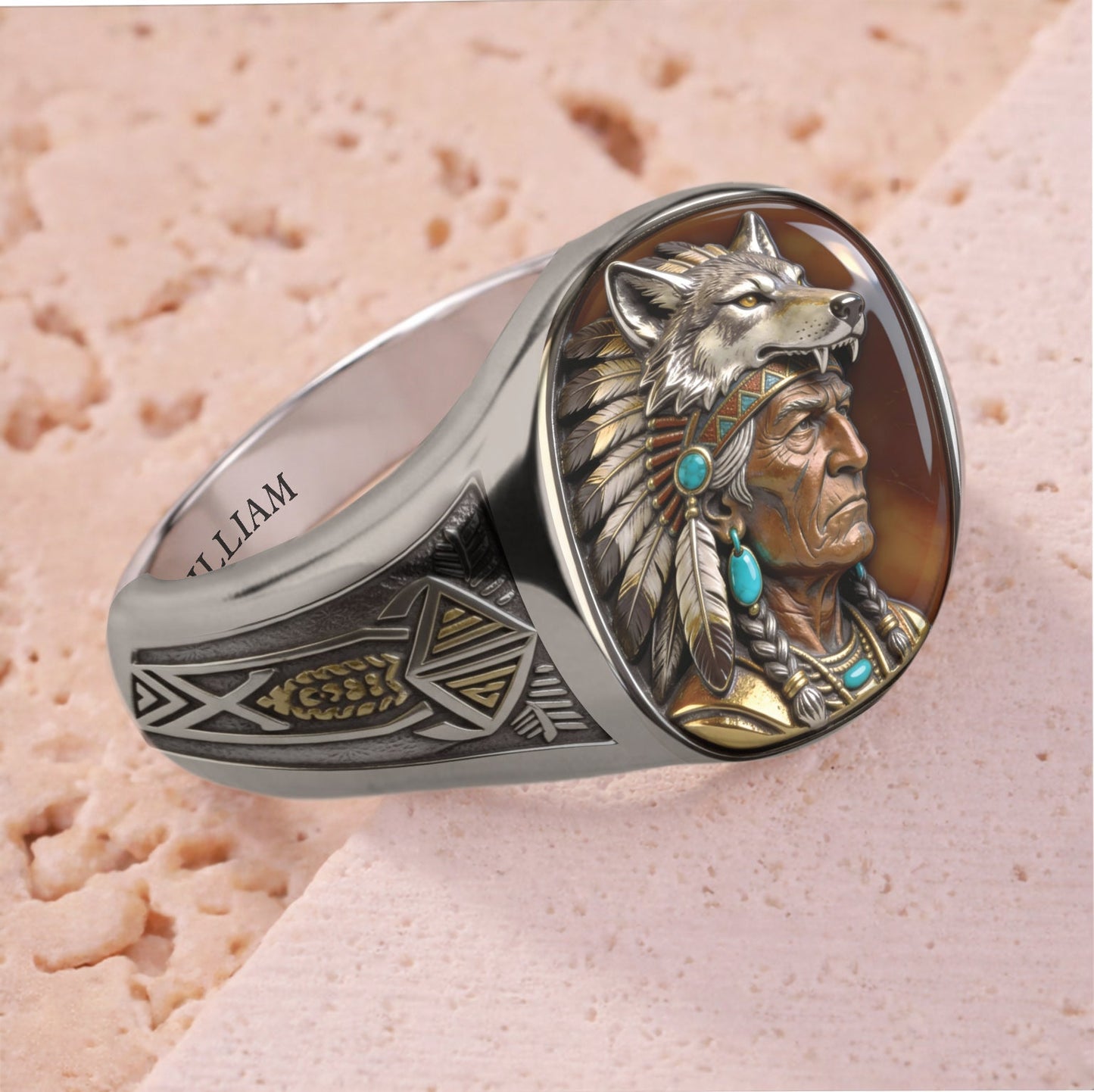 Indigenous - Personalized American Indian Signet Ring