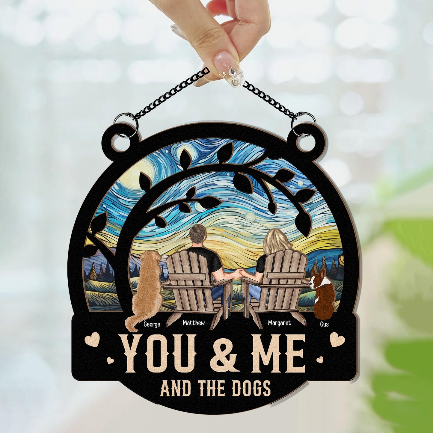 Starry Patio – “You, Me & the Dogs” Layered Ornament