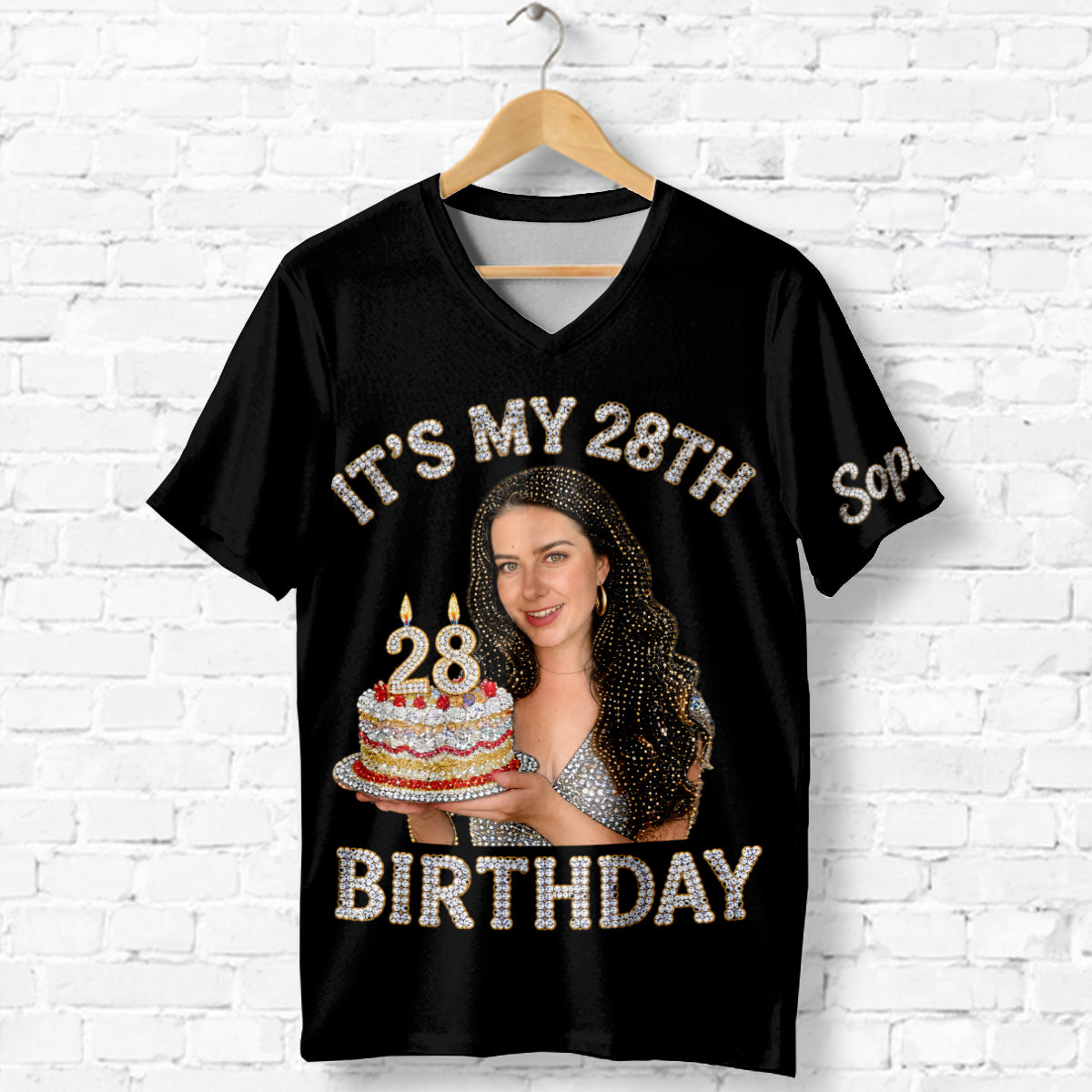 Birthday Party - Personalized Birthday Fully Printed V-Neck T-Shirt
