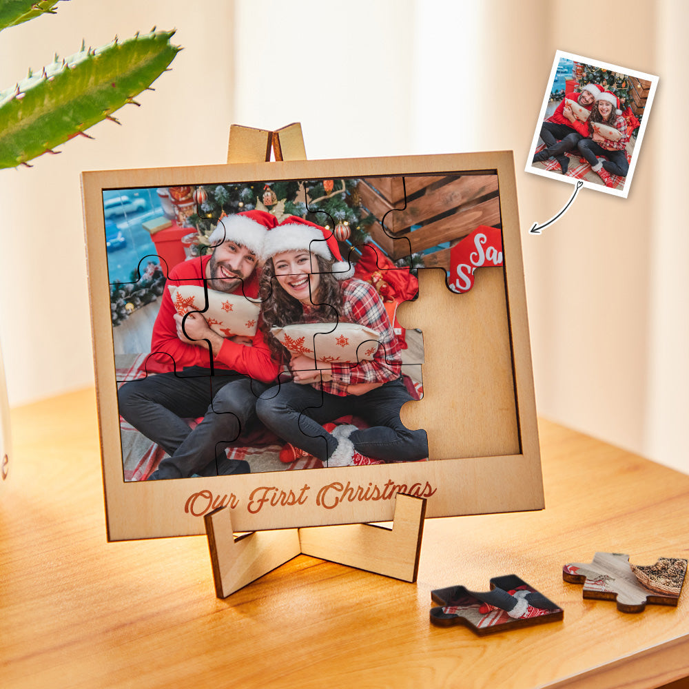 Any Photos - Personalized Couple Image Puzzle Photo Frame