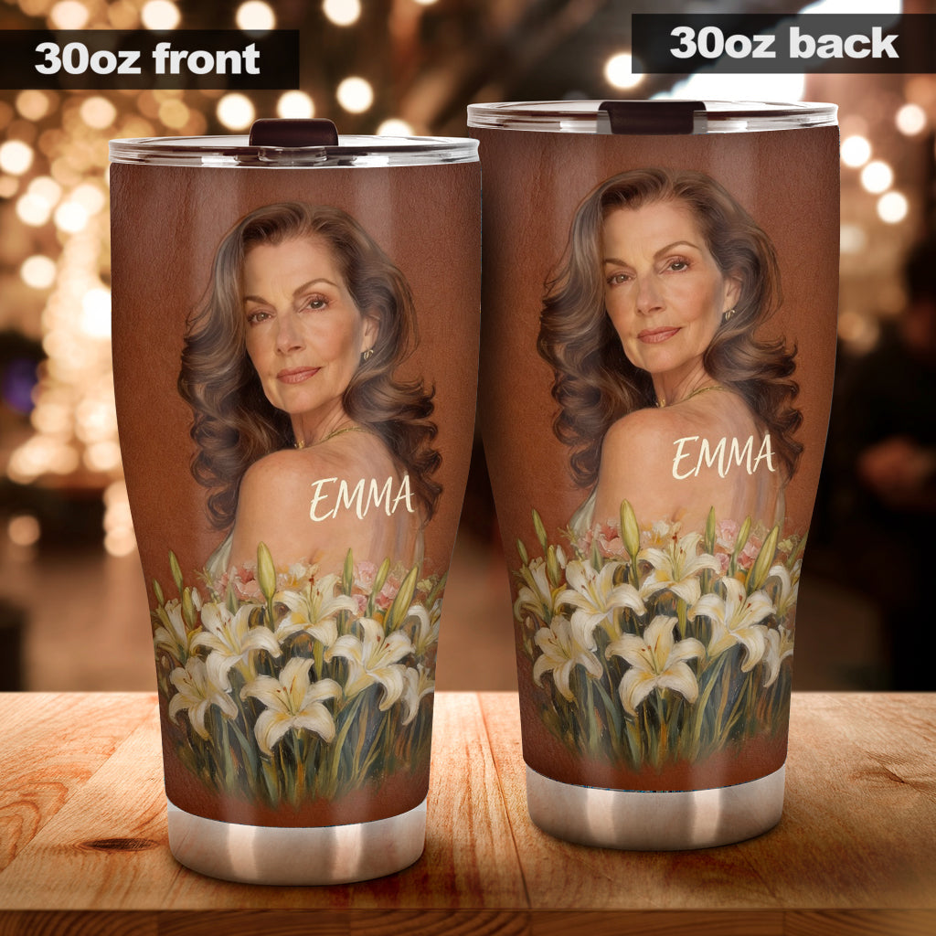 Custom Any Photo, Any Flower - Personalized Self Love Tumbler