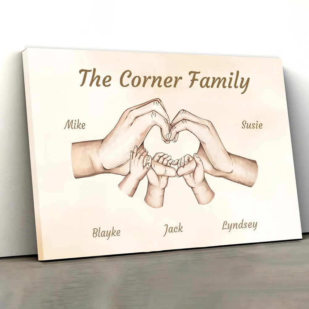 Personalized Family Hands Poster, Keychain, Plaque, Ornament, Sign - Unique Gift for Loved Ones