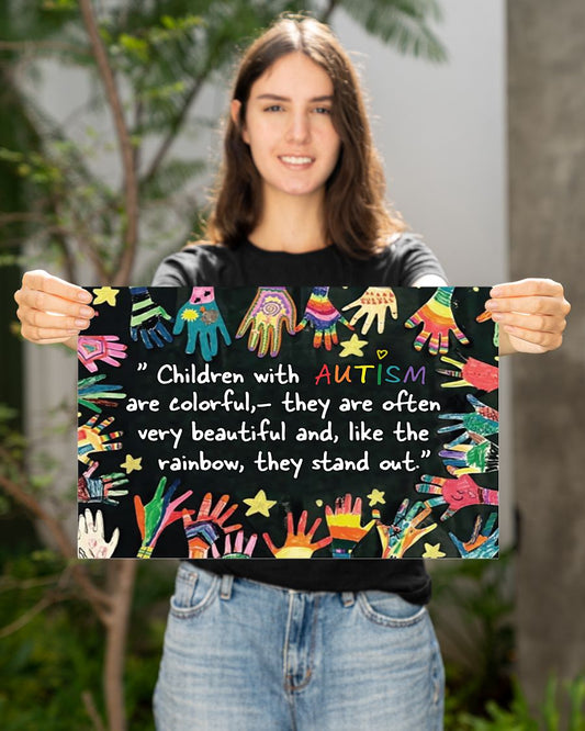 Childrent With Autism Is Colorful - Autism Awareness Poster 0921