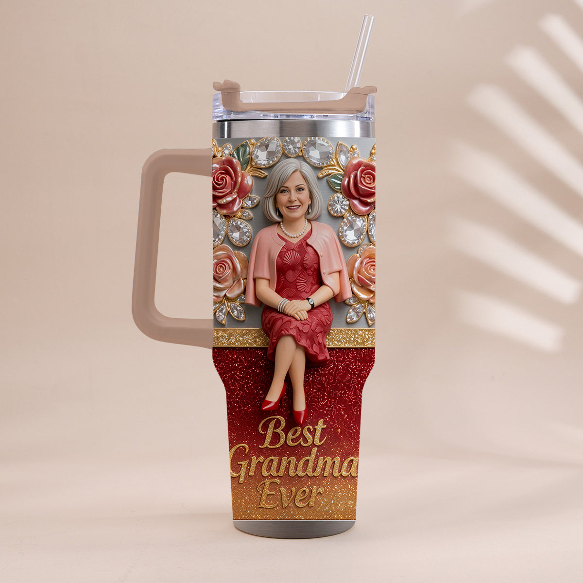 Best Grandma Ever, Perfect For Mom, Nana - Personalized Grandma Tumbler With Handle
