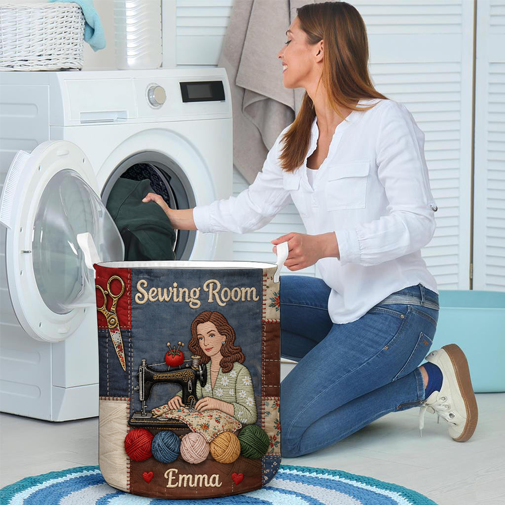Custom Any Photo Perfect Basket For Sewing Lovers - Personalized Sewing Storage Basket