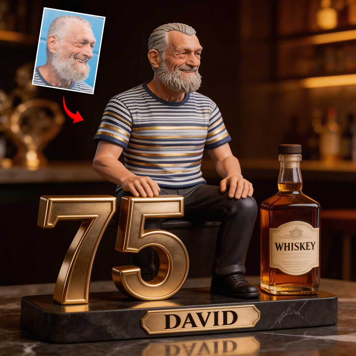 Custom From Photo, Drink & Number - Personalized Birthday Custom Shaped Acrylic Plaque