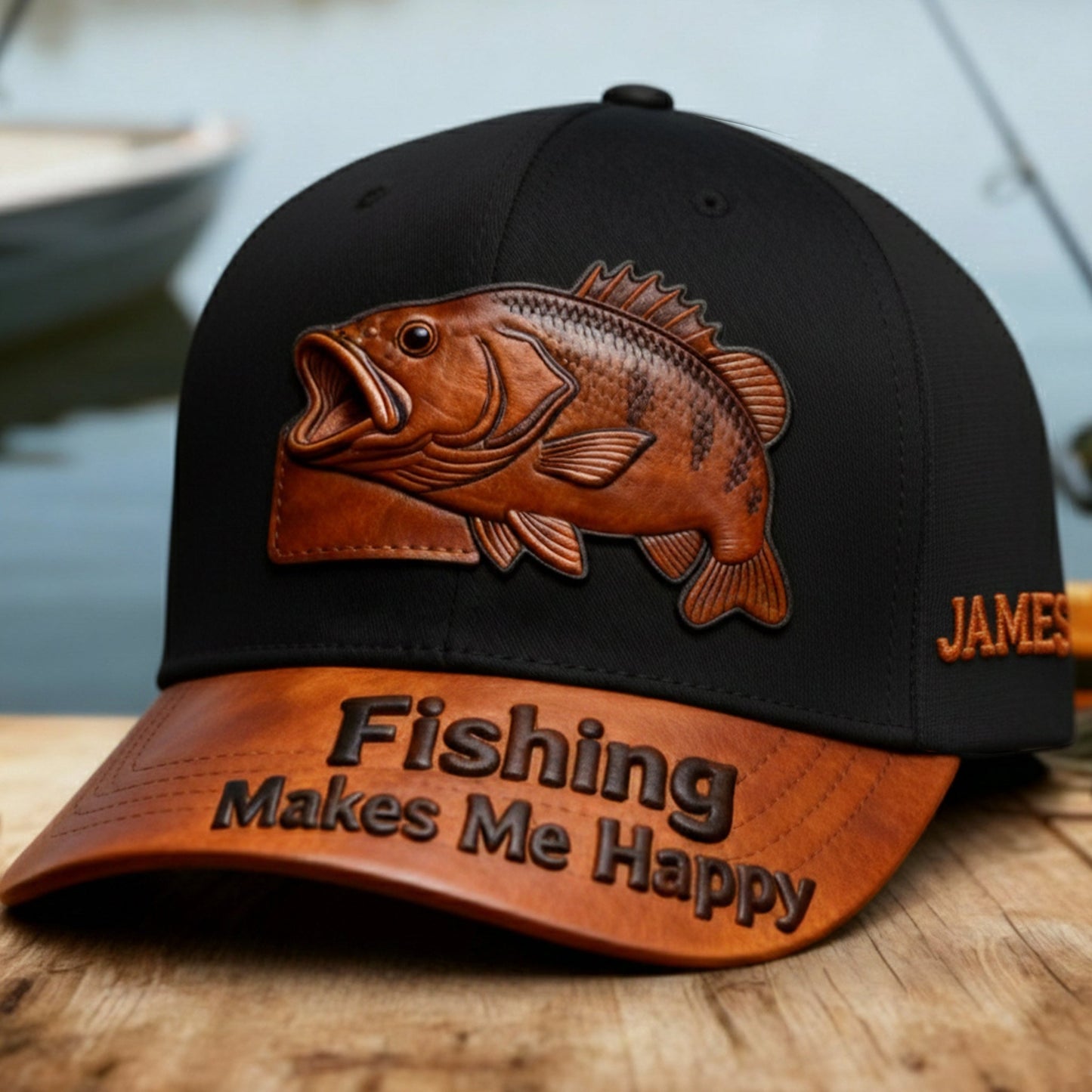 Fishing Makes Me Happy - Personalized Fishing Classic Cap