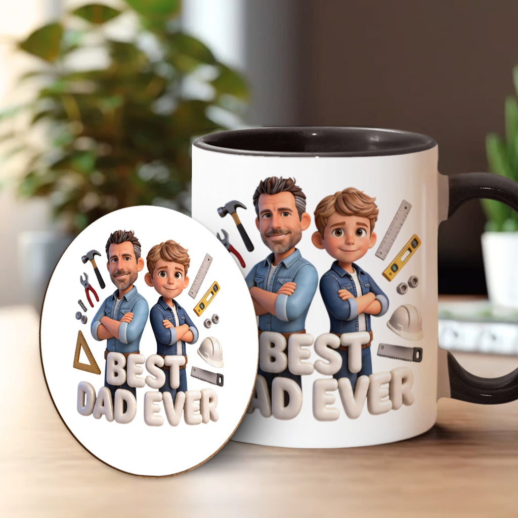 Custom Any Photo - Personalized Father Accent Mug & Coaster