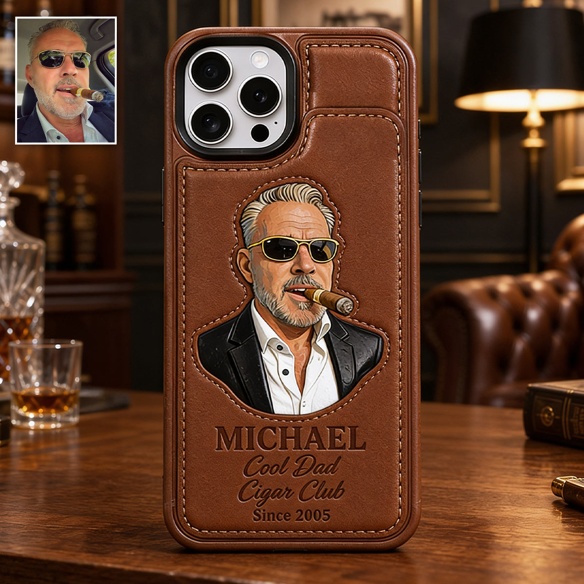 Dad Loves Cigars - Personalized Father Fully Printed Wallet Phone Case