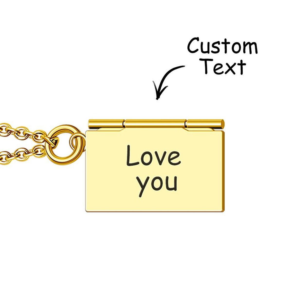 Any Photo Letter Envelope - Personalized Envelope Necklace