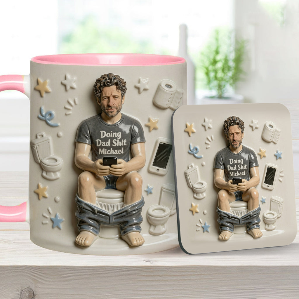 Best Time Of Day - Personalized Father Accent Mug & Coaster
