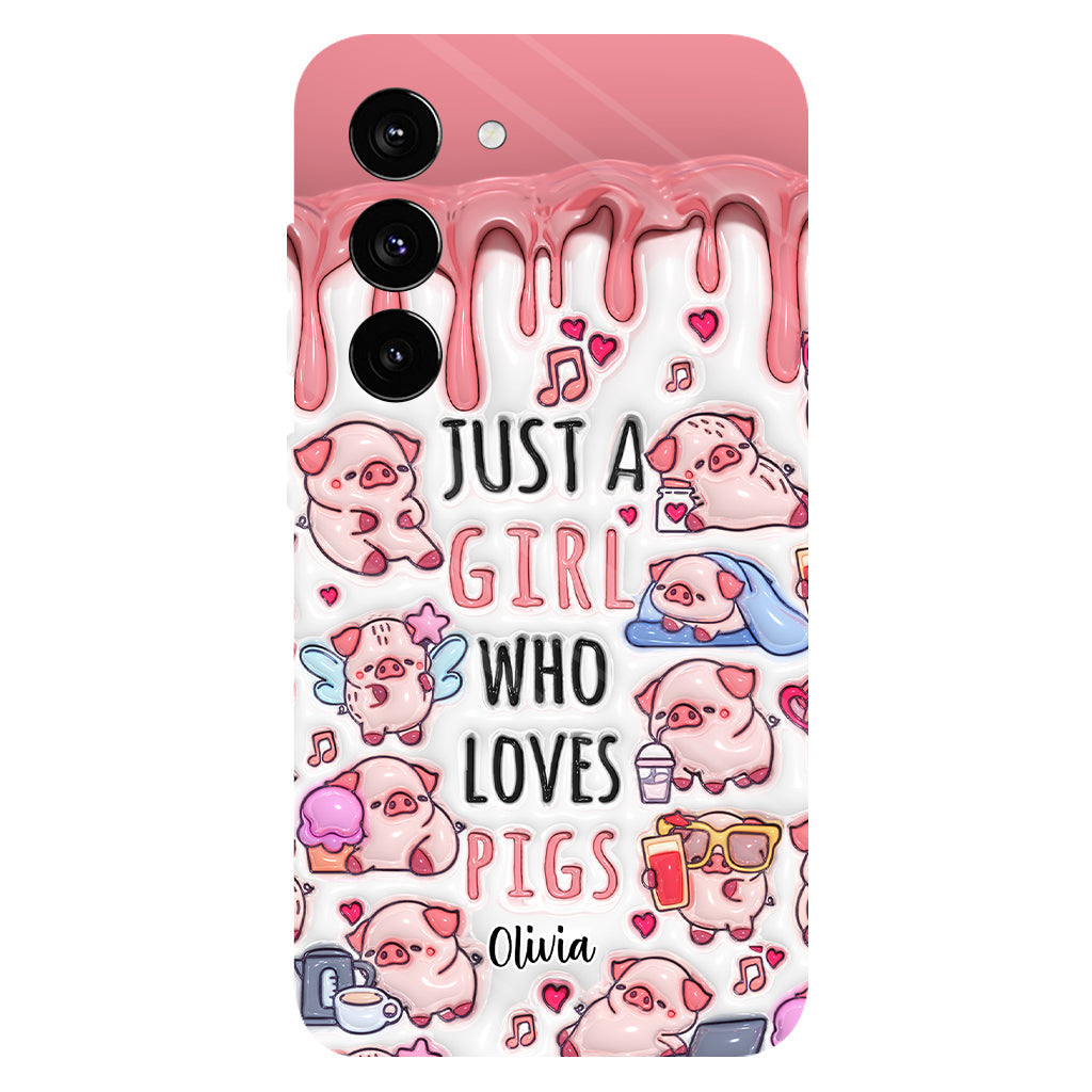 Just A Girl Who Loves Pigs - Personalized Pig Lover Full Print Phone Case