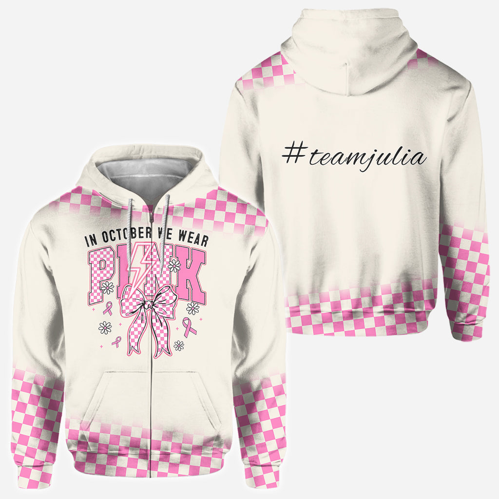 In October We Wear Pink - Personalized Breast Cancer Awareness All Over Shirt