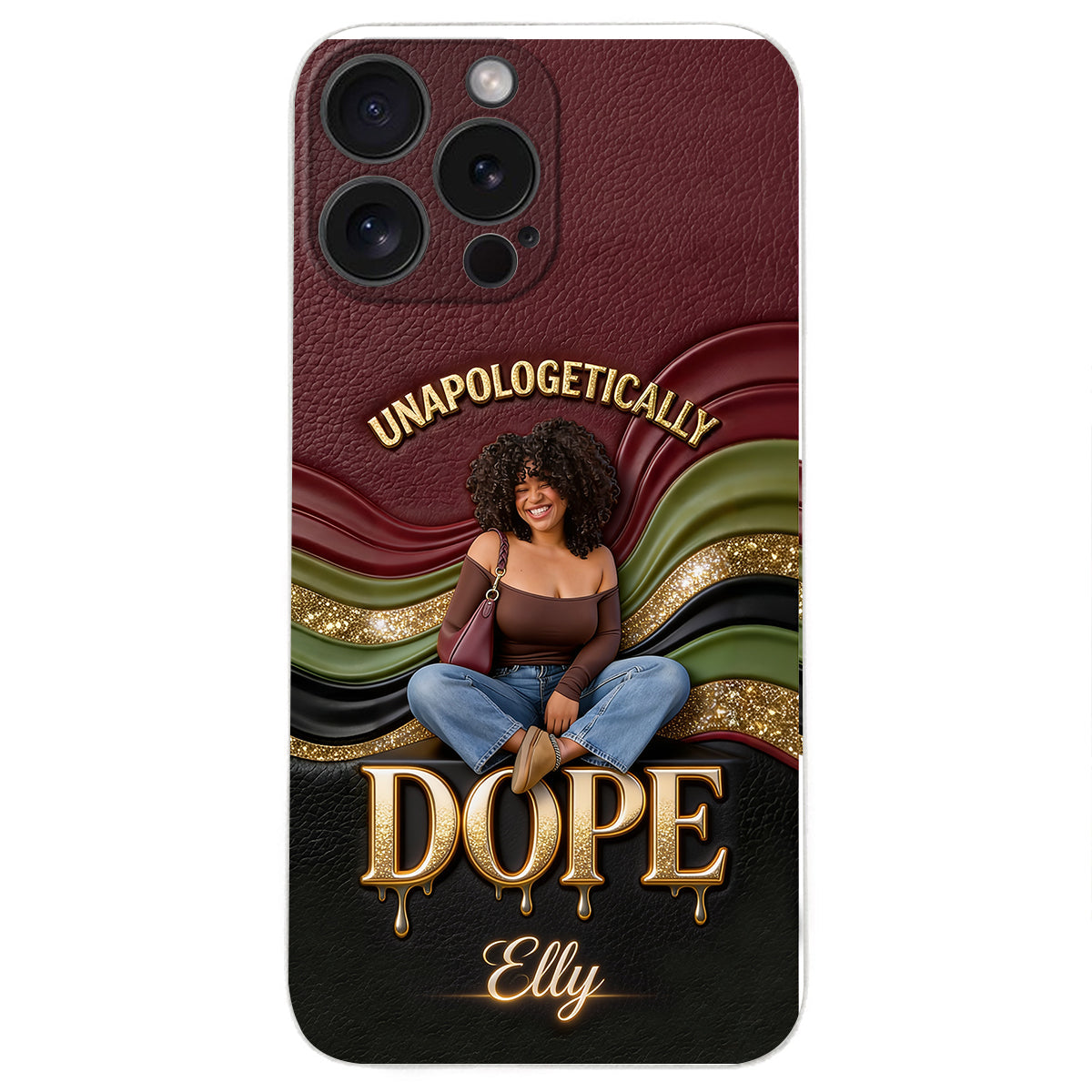 Happy Juneteeth, Black History, Black Pride - Personalized African American 3D Embossed Leather Phone Case
