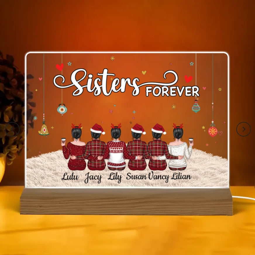 Sisters Forever - Personalized Ornament, Poster, Keychain, Plaque, Blanket, or Cup - A Heartfelt Gift for Your Best Friend or Sister