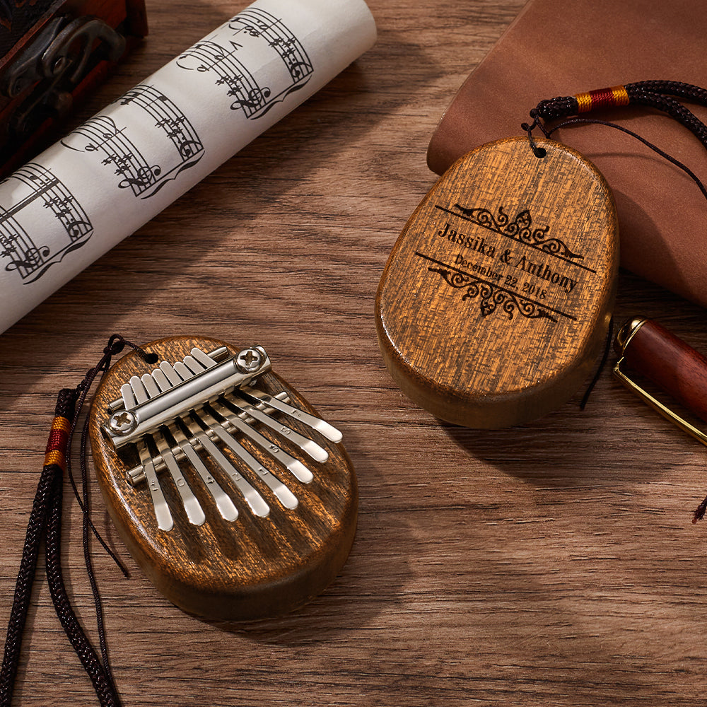 Custom Names And Date Thumb Piano 8 Keys Mini Names And Date - Personalized Kalimba