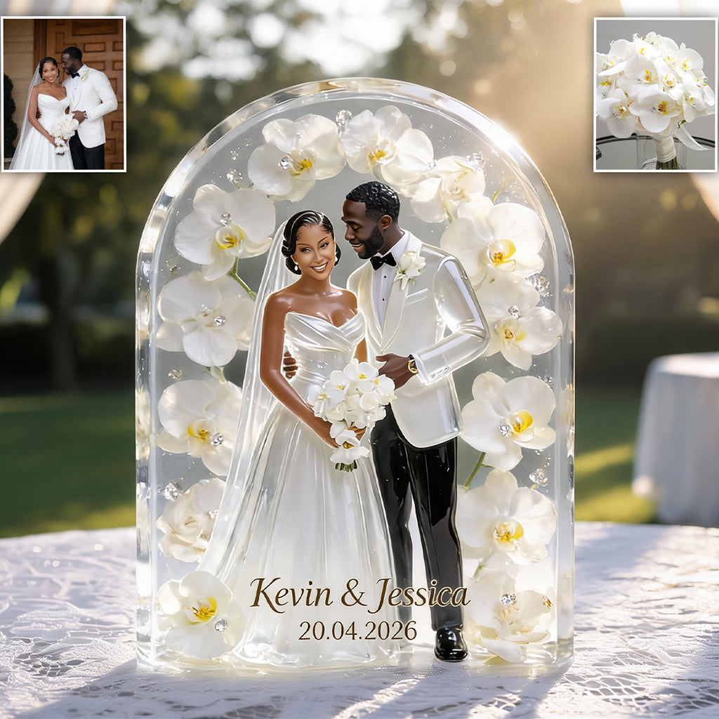 Eternal Bloom - Personalized wedding anniversary Custom Shaped Acrylic Plaque