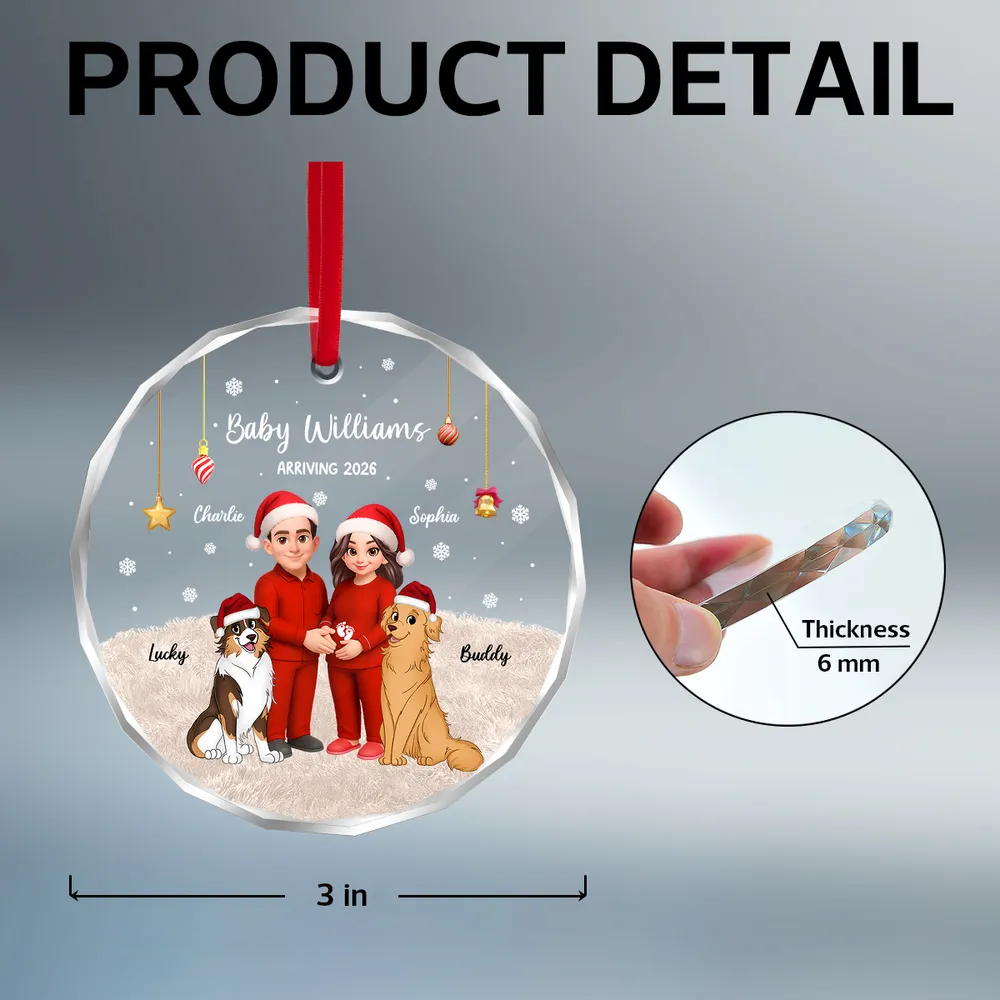 Crystal Ornament for Expecting Parents – A Heartwarming Family Keepsake & Perfect Christmas Gift