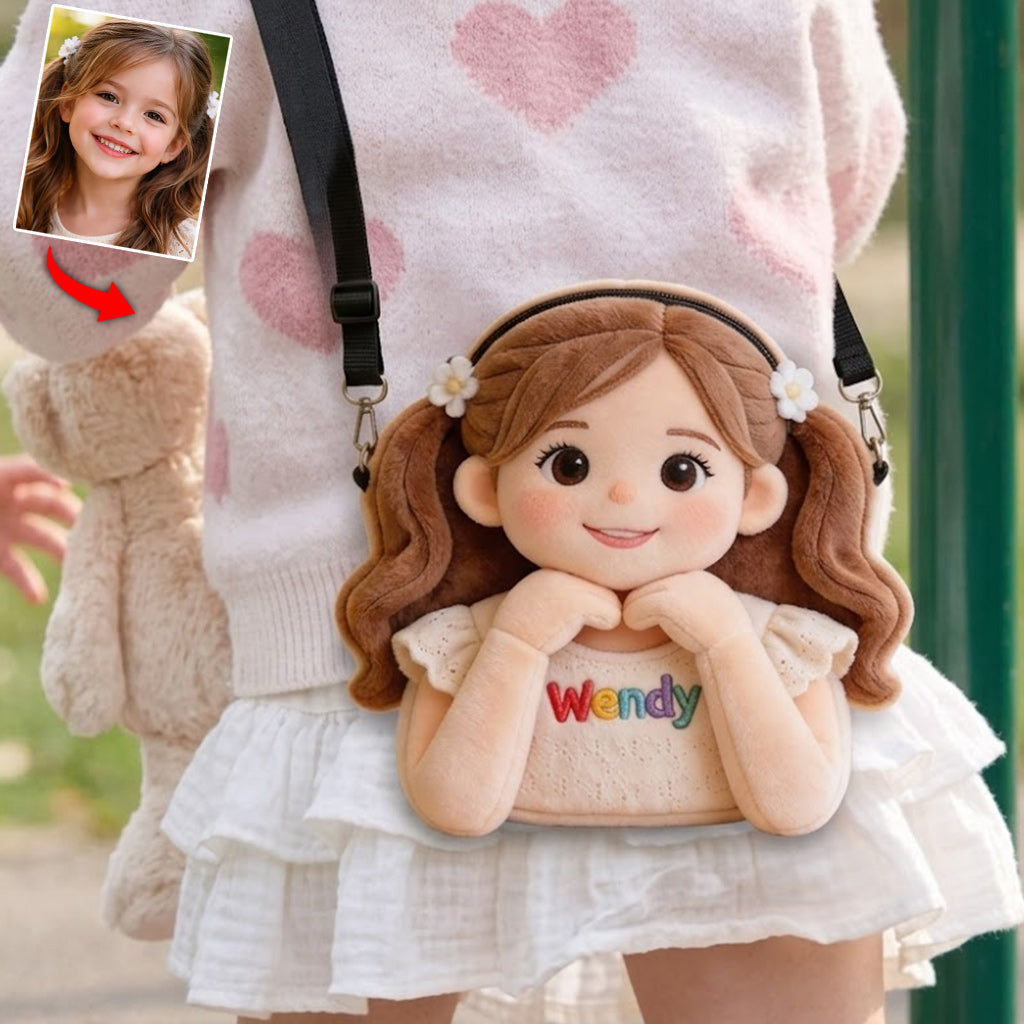 Custom Any Photo - Personalized Kid Plush Crossbag