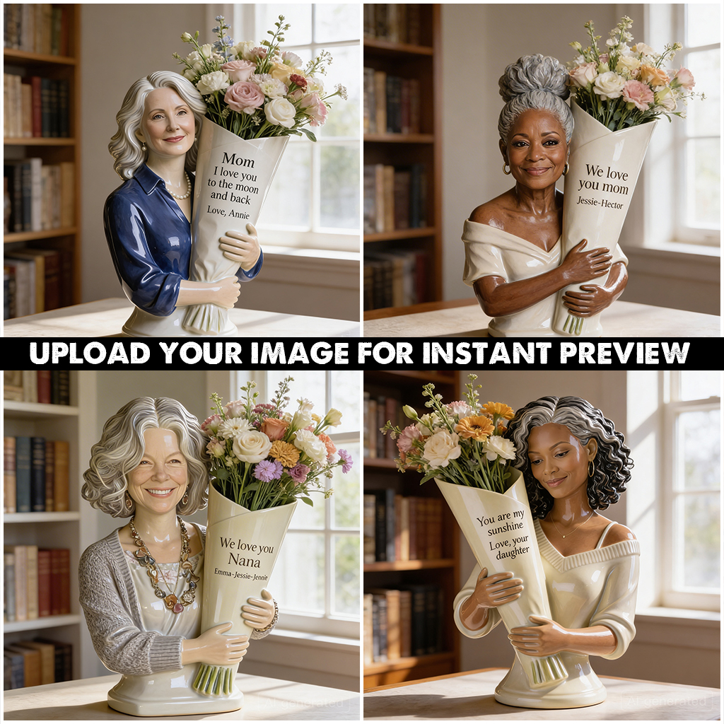 Flower Bouquet Vase - Mother's Day Gift - Personalized Mother Acrylic Flower Vase