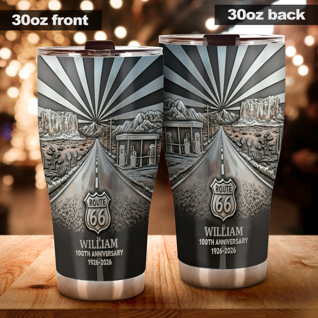 100th Anniversary Of Route 66 - Personalized Car Lover Tumbler