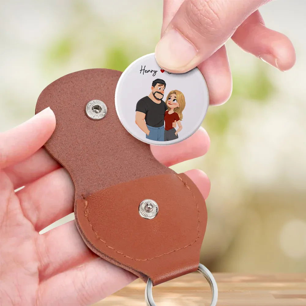 Personalized Pocket Hug with Couple Illustration, Sweet Everyday Keepsake, Unique Romantic Gift for Wife