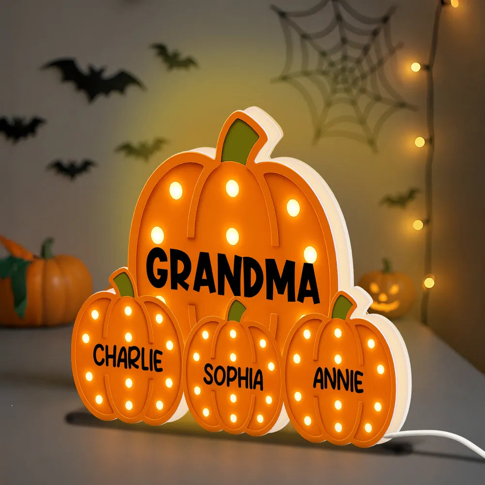 Acrylic Light Box with Pumpkin Design, Grandma-Inspired Theme and Perfect Holiday Gift