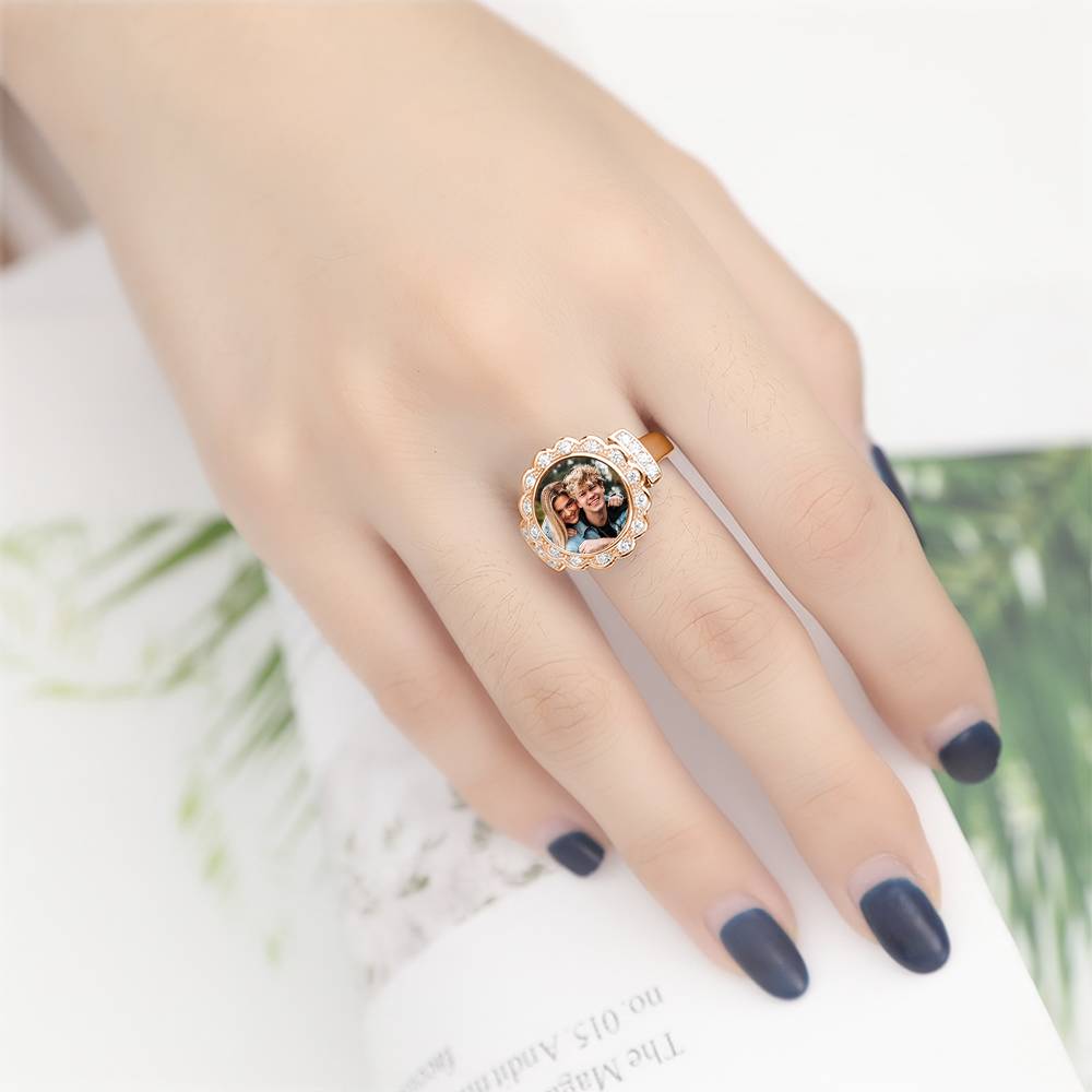 Any Photo - Personalized Zircon Photo Ring