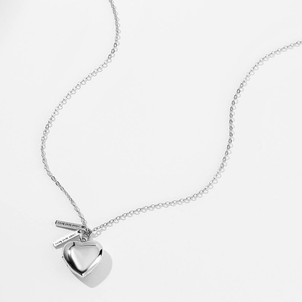 Any Photto - Personalized Couple Heart Photo Locket Necklace
