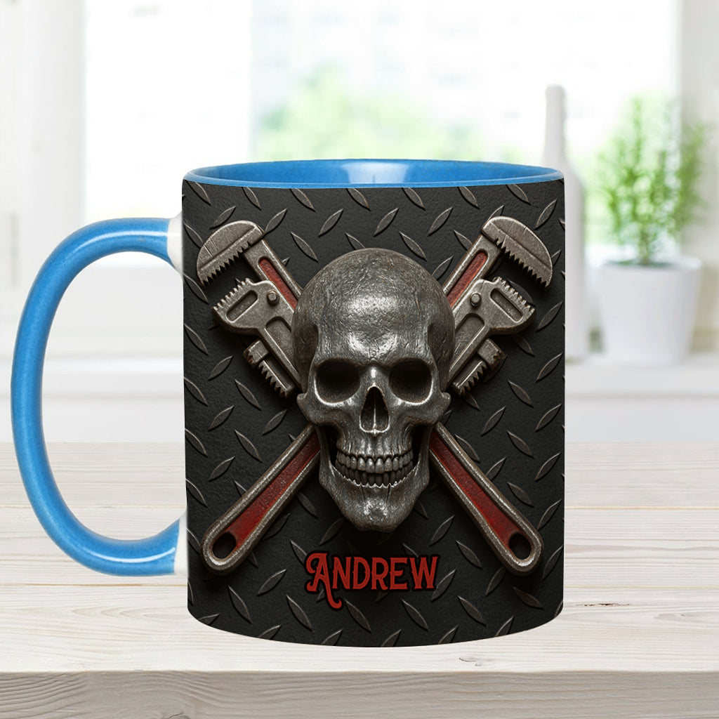 Cool Skeleton Plumber Gift - Personalized Plumber Accent Mug