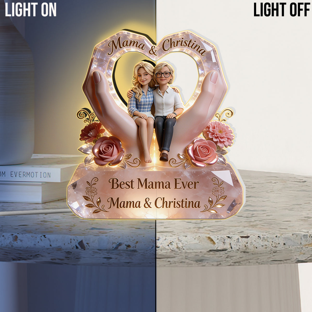 Happy Mother's Day - Personalized Mother Acrylic LED Night Light
