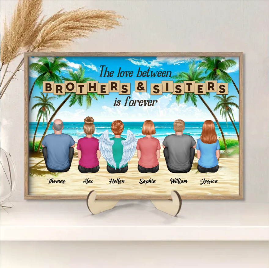 Personalized Brothers & Sisters Forever Poster or Canvas, Keychain, Plaque, Car Hanger,- Perfect Gift for Siblings, Memorial Keepsake