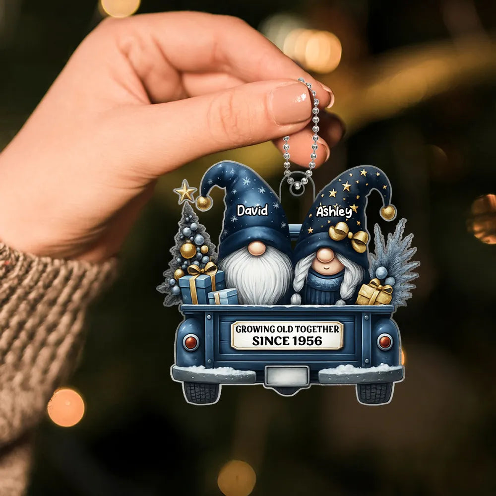 Personalized Acrylic Car Hanger for Couples – “Growing Old Together” Custom Gift