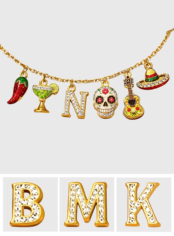 Cinco de Mayo Fiesta - Personalized Cinco de Mayo Metal Necklaces With Pendants