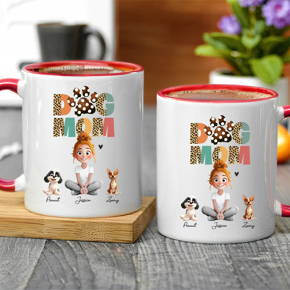 Cartoon Dog Mom Custom Keychain – A Unique Surprise for Mother's Day, Valentine's Day, or Pet Lovers