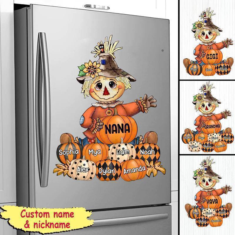 Personalized Fall Pumpkin Sticker Decal for Grandma & Mom | Custom Autumn Decor with Kids' Names